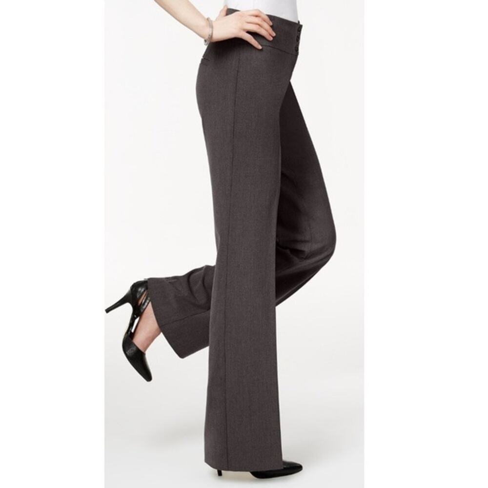 Style & Co Dark Gray Mid-Rise Stretch Wide-Leg Pants Size 6 Short